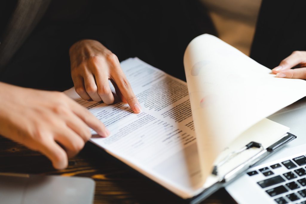 business approve and certificate concept, confirmation of business marketing document permit